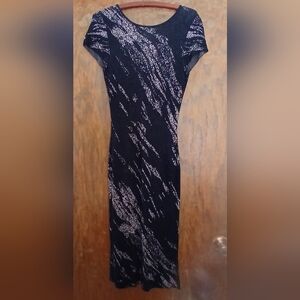 BCBG Max Azaria low back elegant Black and Silver Women's Dress